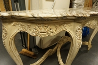 Louis XV style Console table in wood and marble first half 20th C