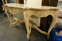 Louis XV style Console table in wood and marble first half 20th C