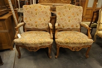 Louis XV style Pair of armchairs in walnut around 1900