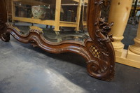 Louis XV style mirror in walnut frame 19th Century