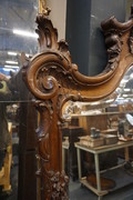 Louis XV style mirror in walnut frame 19th Century