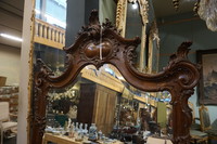 Louis XV style mirror in walnut frame 19th Century