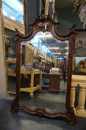 Louis XV style mirror in walnut frame