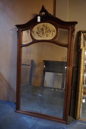 Louis XV style mirror in walnut frame