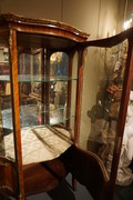 Louis XV style vitrine with marquetry 19th Century
