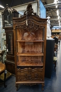 Louis XV style Vitrine in walnut, France 19th century