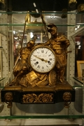 Louis XVI style Clock in gilded bronze, France 2nd half 18th C.