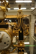 Louis XVI style Clock in marble and bronze, France 2nd half 18th C.