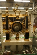 Louis XVI style Clock in marble and bronze, France 2nd half 18th C.