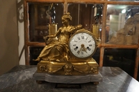 Louis XVI style clock in gilded bronze, France 18th century