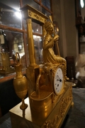 Louis XVI style clock in gilded bronze, France 18th century