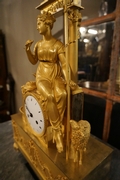 Louis XVI style clock in gilded bronze, France 18th century