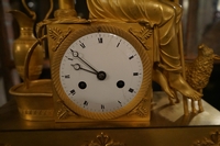 Louis XVI style clock in gilded bronze, France 18th century