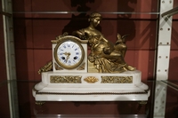 Louis XVI style Clock in bronze and marble, France 19th century