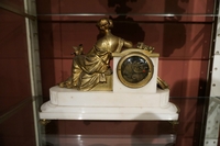 Louis XVI style Clock in bronze and marble, France 19th century