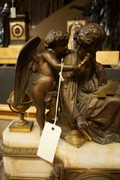Louis XVI style Clock in onyx and bronze, France 2nd half 19th C.