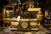 Louis XVI style Clock in onyx and bronze, France 2nd half 19th C.