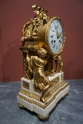 Louis XVI style Clock  in gilded bronze, France 2nd half 19th C.