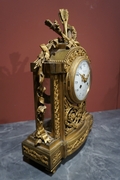 Louis XVI style Clock set in gilded bronze, France 2nd half 19th C.