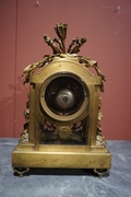 Louis XVI style Clock set in gilded bronze, France 2nd half 19th C.