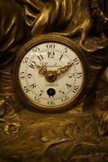 Louis XVI style Clock signed by Planchon in bronze and marble, France 19th century