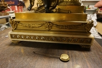 Louis XVI style mantelclock in bronze and marble, France 19th century