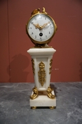 Louis XVI style Miniature clock set in bronze and marble, France 19th century
