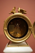 Louis XVI style Miniature clock set in bronze and marble, France 19th century