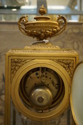 Louis XVI style bronze marble clock set 19th Century