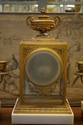 Louis XVI style bronze marble clock set 19th Century