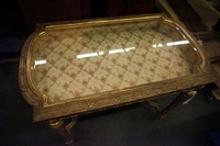 Louis XVI style Table vitrine in gilded wood, France 19th century