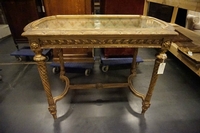 Louis XVI style Table vitrine in gilded wood, France 19th century