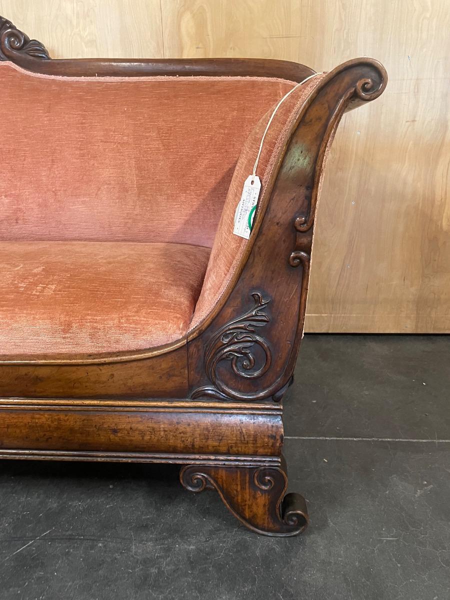 Mahogany Empire bench. 168x57x97H cm 