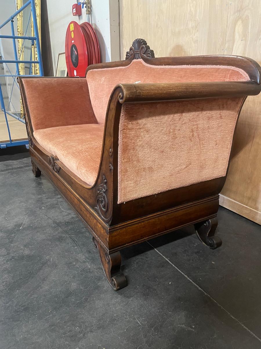 Mahogany Empire bench. 168x57x97H cm 