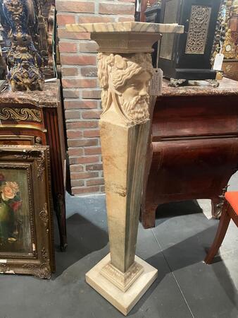Marble 2 headed column. 25x25x110H vm 