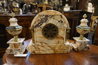 Marble clock set Around 1900