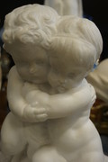 Marble statue of 2 putti 19th Century