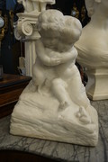Marble statue of 2 putti 19th Century