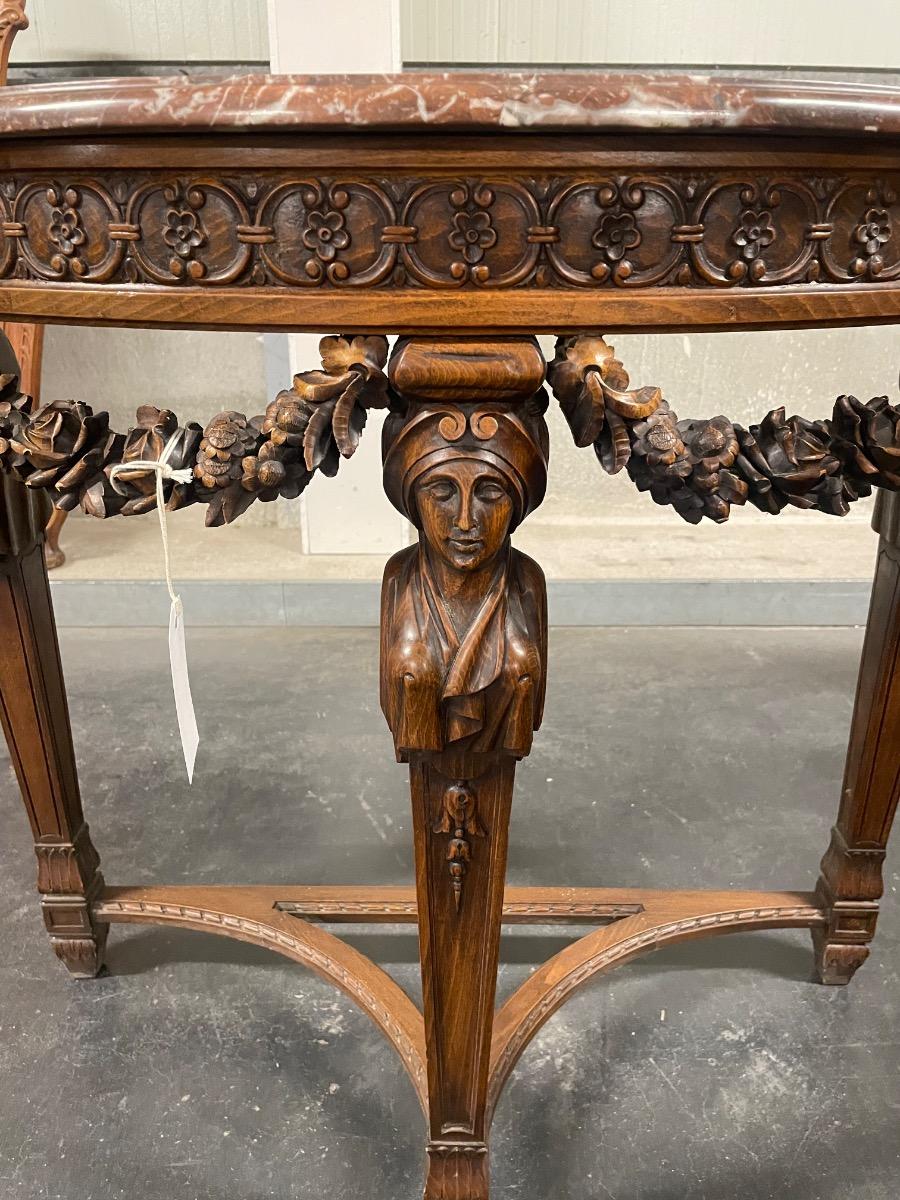Marble top console table, 94x43x82H cm 