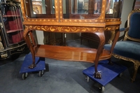 style Marquetry vitrine in mahogany, England 19th century