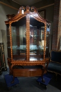 style Marquetry vitrine in mahogany, England 19th century