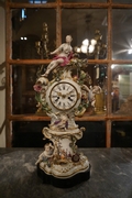 Meissen style clock in marble, Germany 18th century