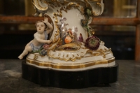 Meissen style clock in marble, Germany 18th century