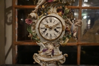 Meissen style clock in marble, Germany 18th century