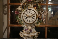 Meissen style clock in marble, Germany 18th century