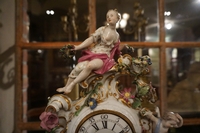 Meissen style clock in marble, Germany 18th century