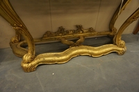 Mirror top console table in gilded wood, Italy early 20th C.