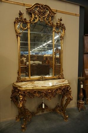 mirror top console table
