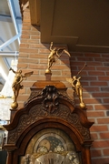 Musical grandfather clock in walnut, Holland around 1750