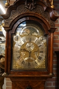 Musical grandfather clock in walnut, Holland around 1750
